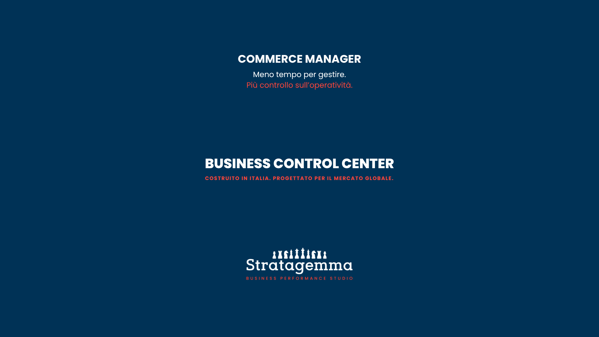 Commerce Manager: Il Centro Operativo